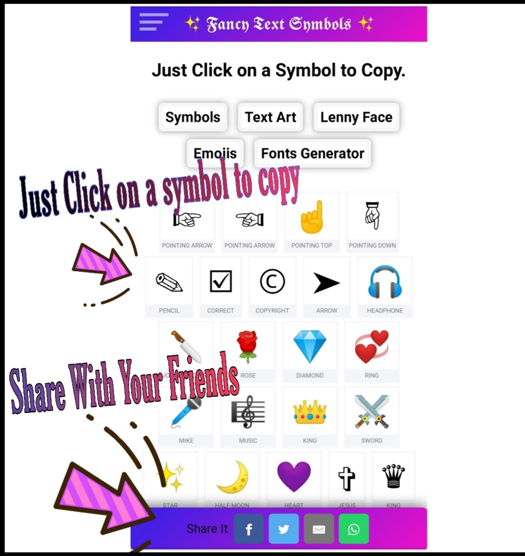 cool text pictures using symbols